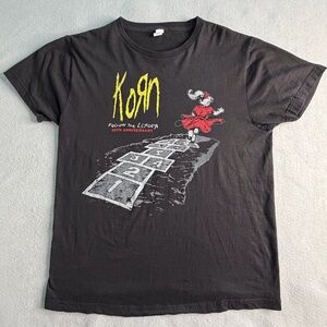 Korn Shirt Mens Medium Black Follow The Leader 20th Anniversary Band Tee Graphic